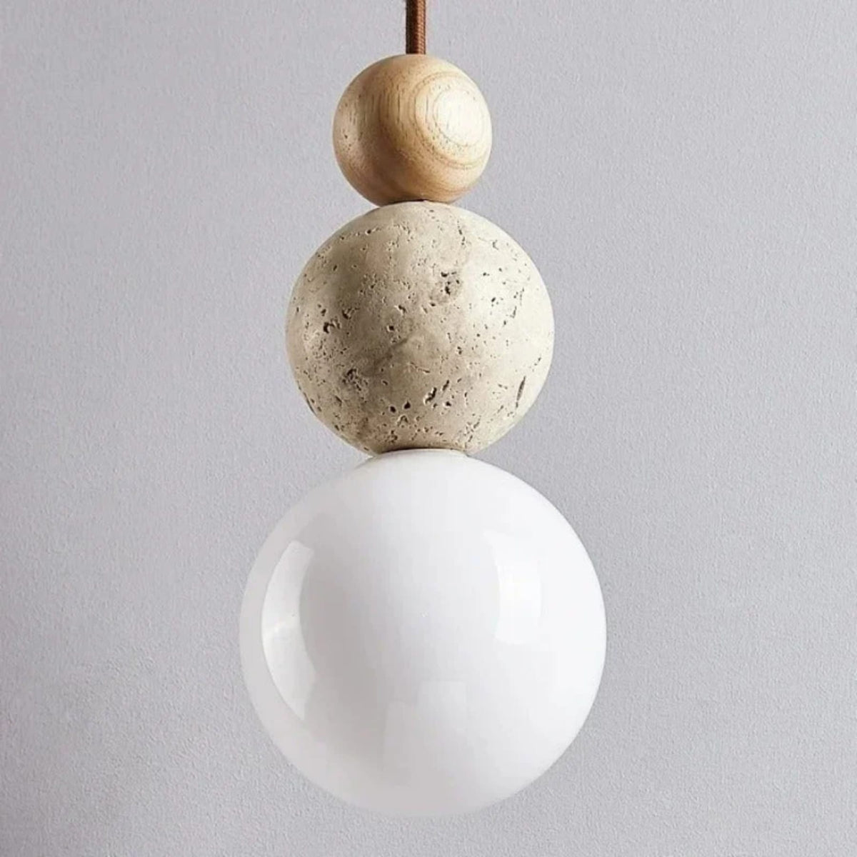 Minimalist Travertine Pendant Light 1-Light