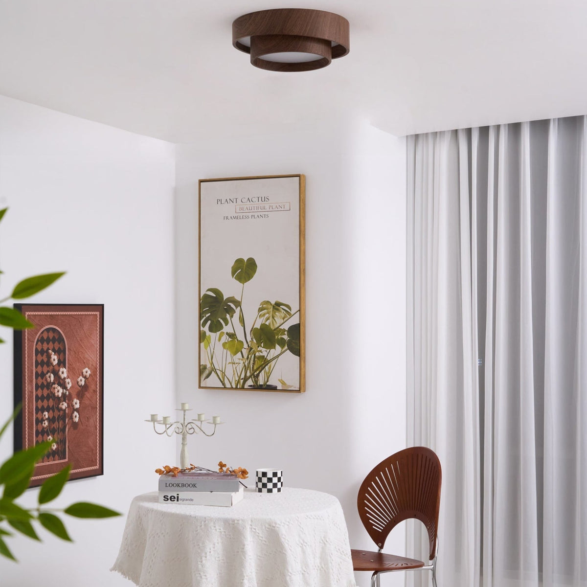 Scandinavian Iron Flush Ceiling Light 1-Light