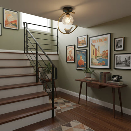 Modern Brass Solid Flush Ceiling Light 1-Light