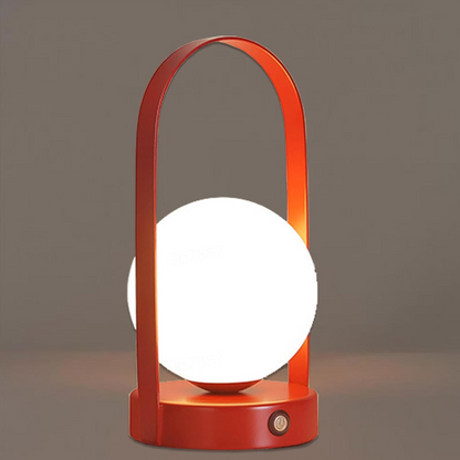 Contemporary Metal and Glass Globe LED Rechargeable Table Lamp 1-Light