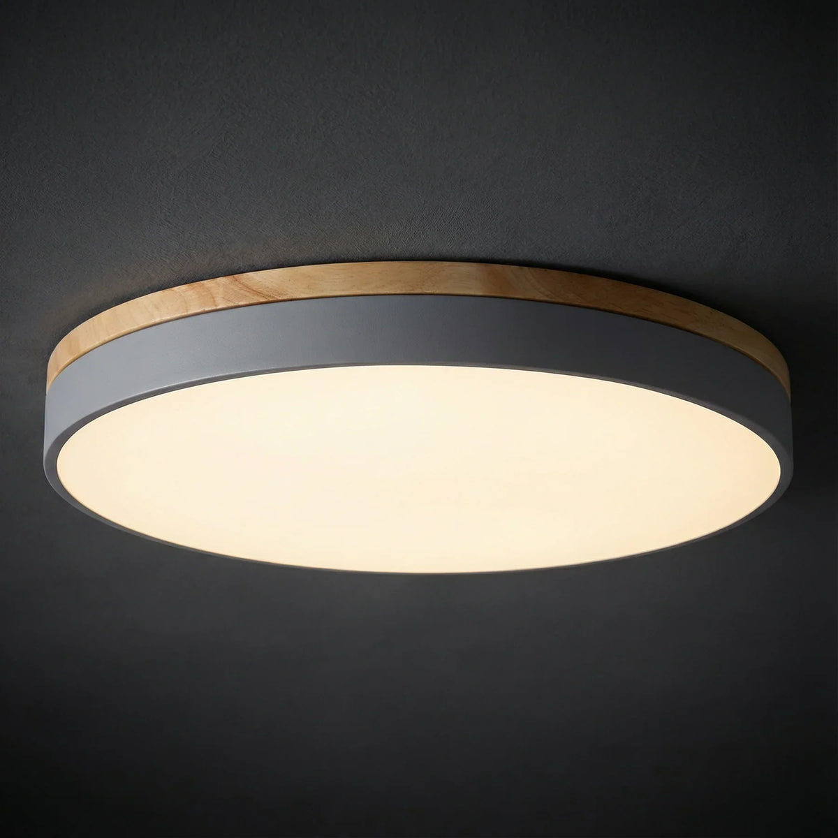 Contemporary Wood Trim Ceiling Light 1-Light