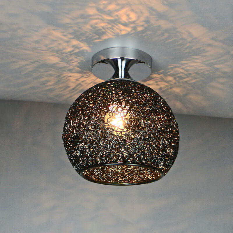 Modern Textured Dome Semi-Flush Ceiling Light | LED 1-Light