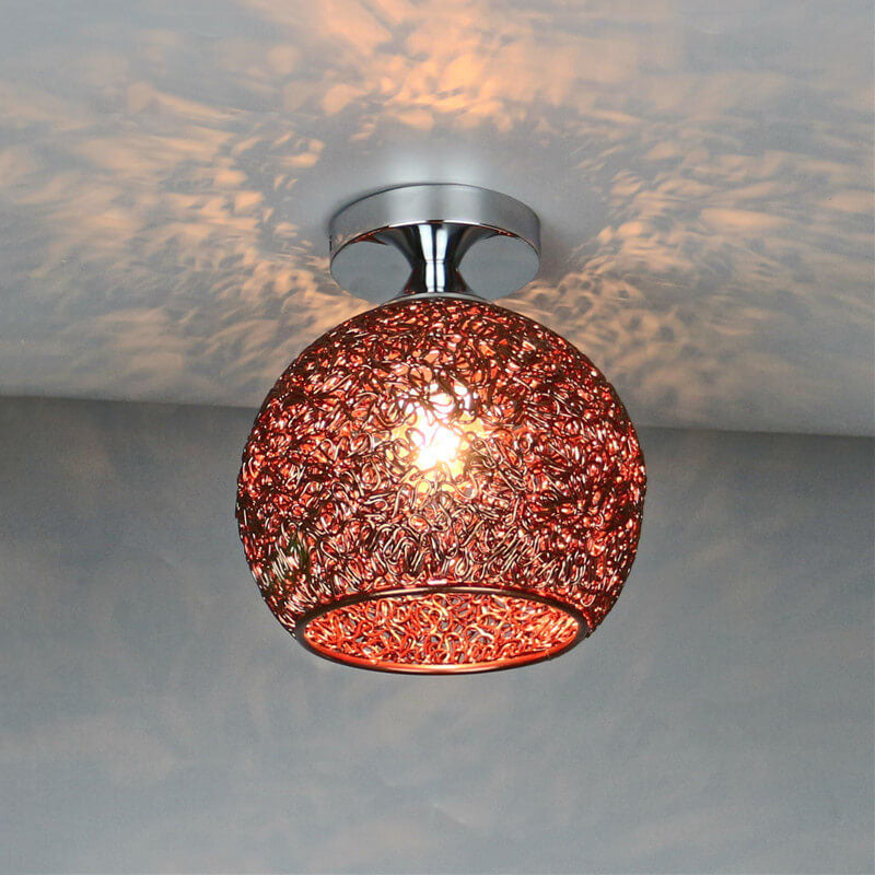 Modern Textured Dome Semi-Flush Ceiling Light | LED 1-Light