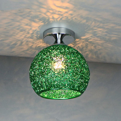 Modern Textured Dome Semi-Flush Ceiling Light | LED 1-Light