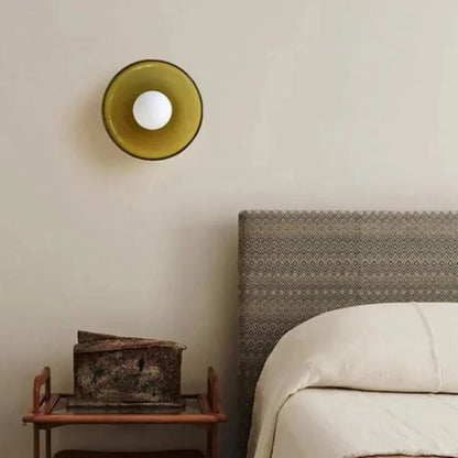 Nordic Glass Olive Disc Wall & Ceiling Light LED 1-light