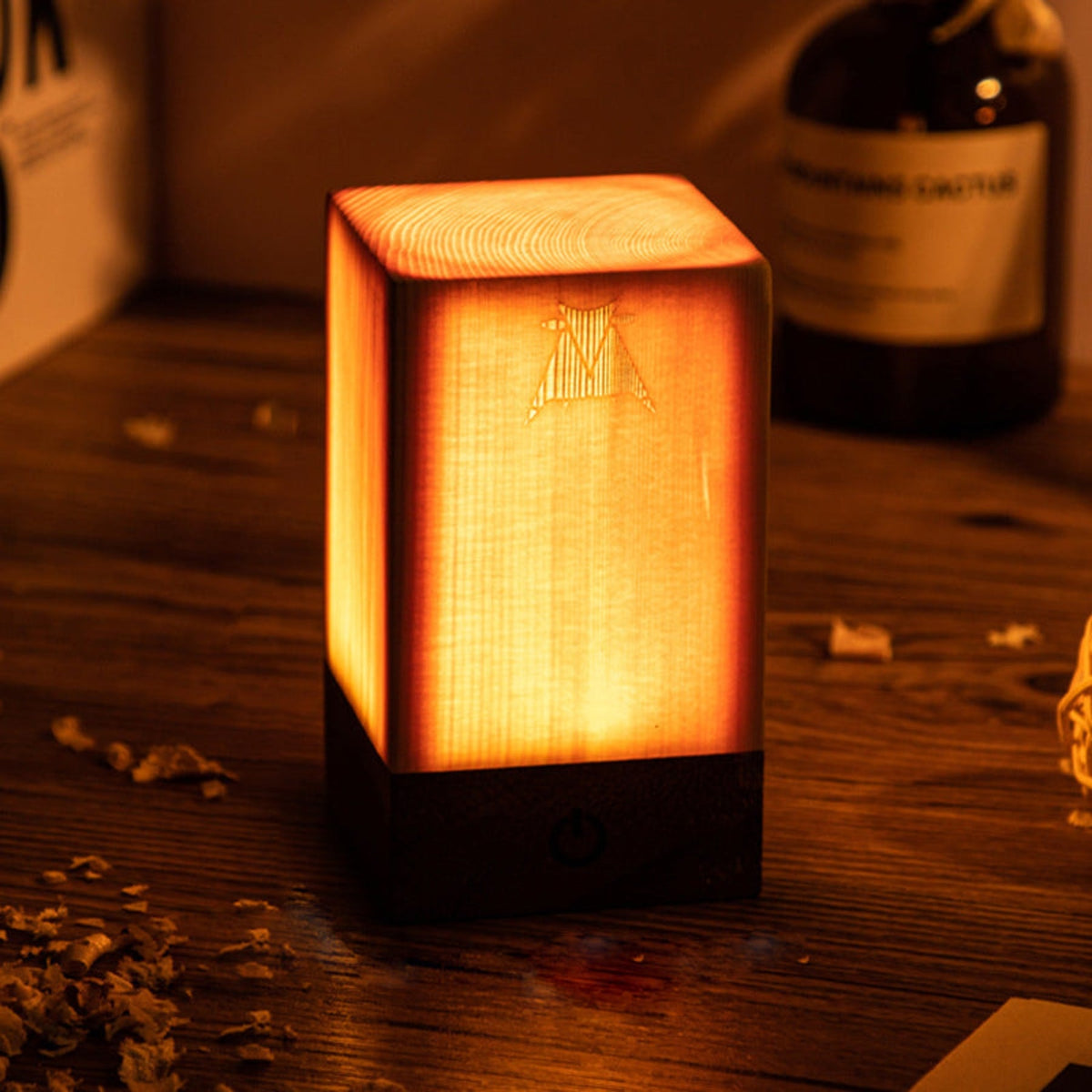 Modern Wood Rechargeable Battery Table Lamp 1-Light
