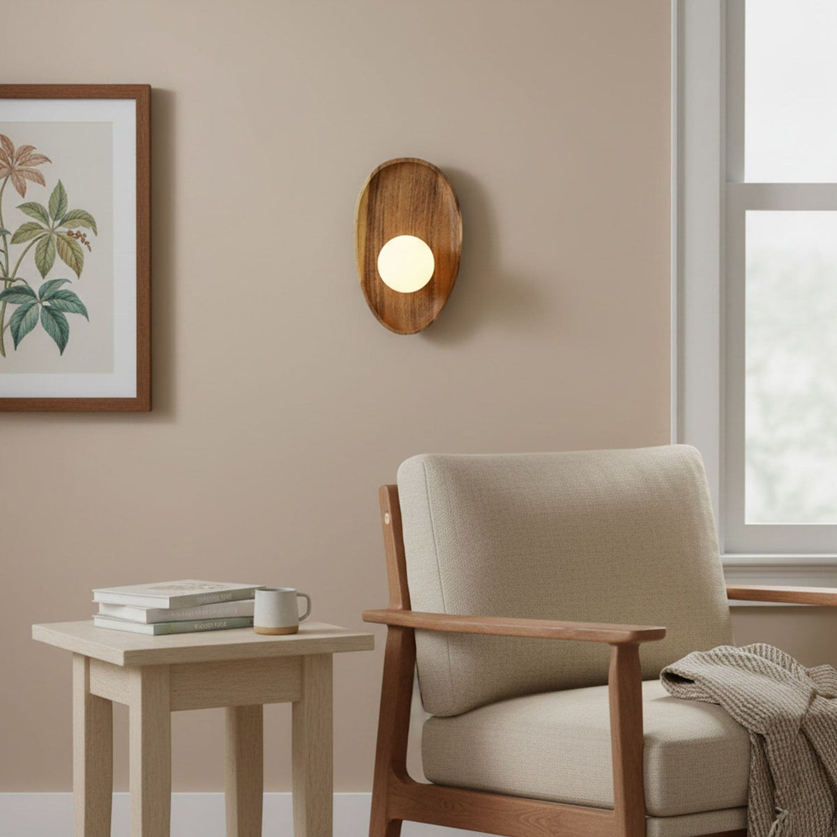 Modern Wood Wall Light 1-Light
