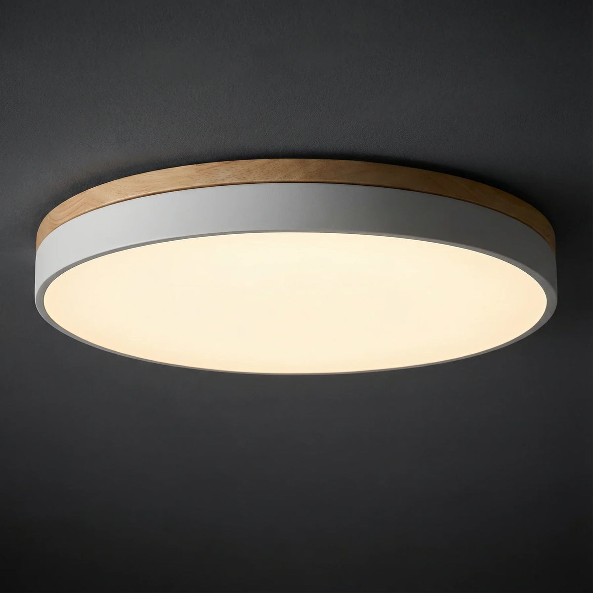 Contemporary Wood Trim Ceiling Light 1-Light
