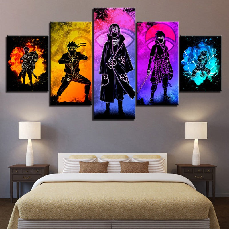 Abstract Canvas Anime Wall Art – 5 Piece Set