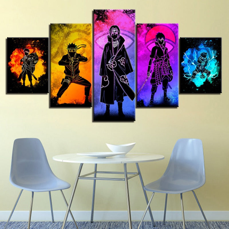 Abstract Canvas Anime Wall Art – 5 Piece Set