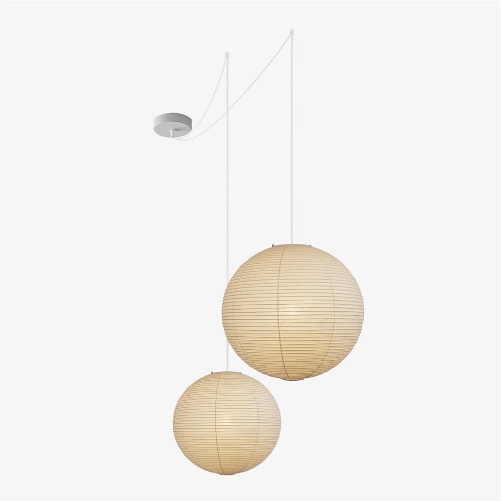 Contemporary Paper Ribbed Shade Pendant Light 1-Light