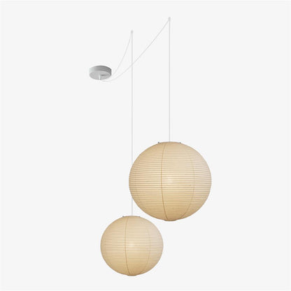 Contemporary Paper Ribbed Shade Pendant Light 1-Light