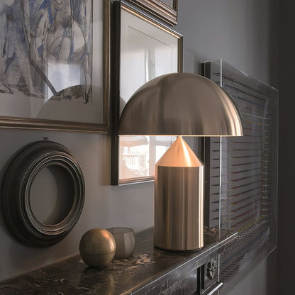 Contemporary Metal Sculptural Base Table Lamp 1-Light