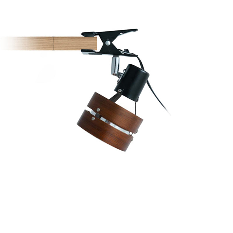 Japanese Solid Wood Round Clip Table Light | 1-Light