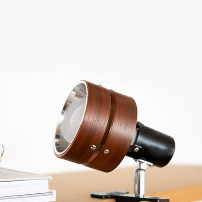 Japanese Solid Wood Round Clip Table Light | 1-Light