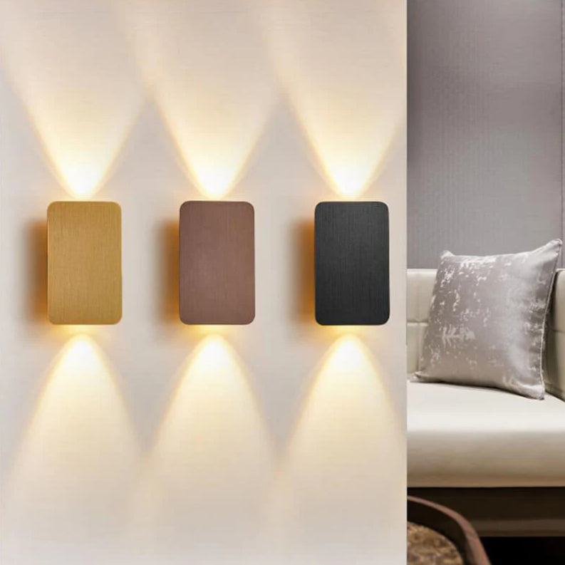 Scandinavian Minimalist Glass Rectangular LED Wall Sconce Light 2-light