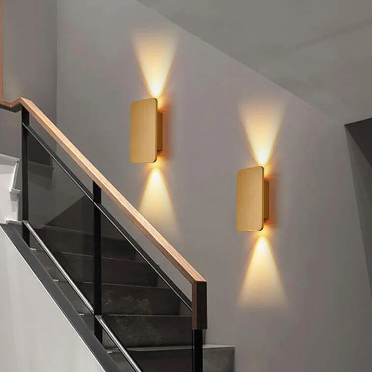 Scandinavian Minimalist Glass Rectangular LED Wall Sconce Light 2-light