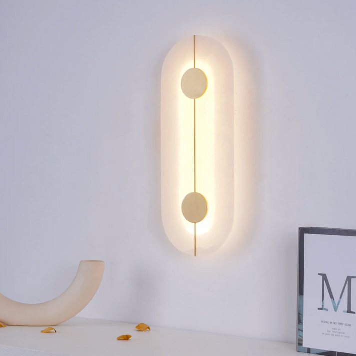 Modern Scandinavian Marble Round Wall Sconce LED 1-Light