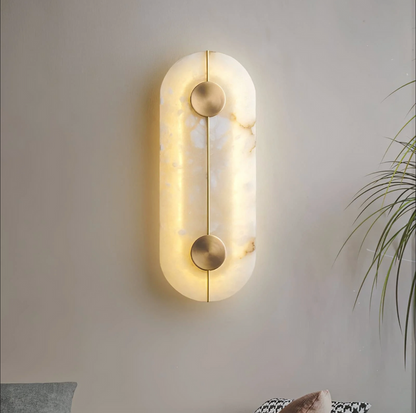 Modern Scandinavian Marble Round Wall Sconce LED 1-Light