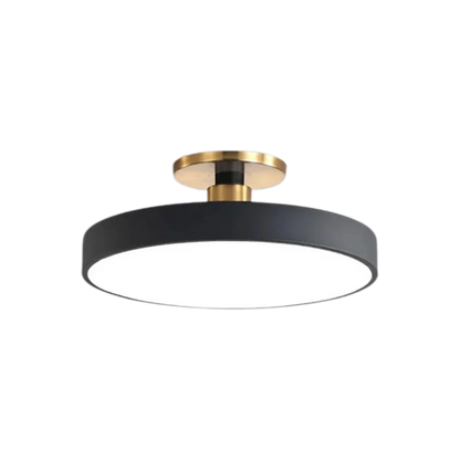 Contemporary Brass Round LED Ceiling Light 1-Light