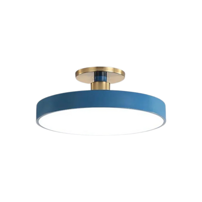 Contemporary Brass Round LED Ceiling Light 1-Light