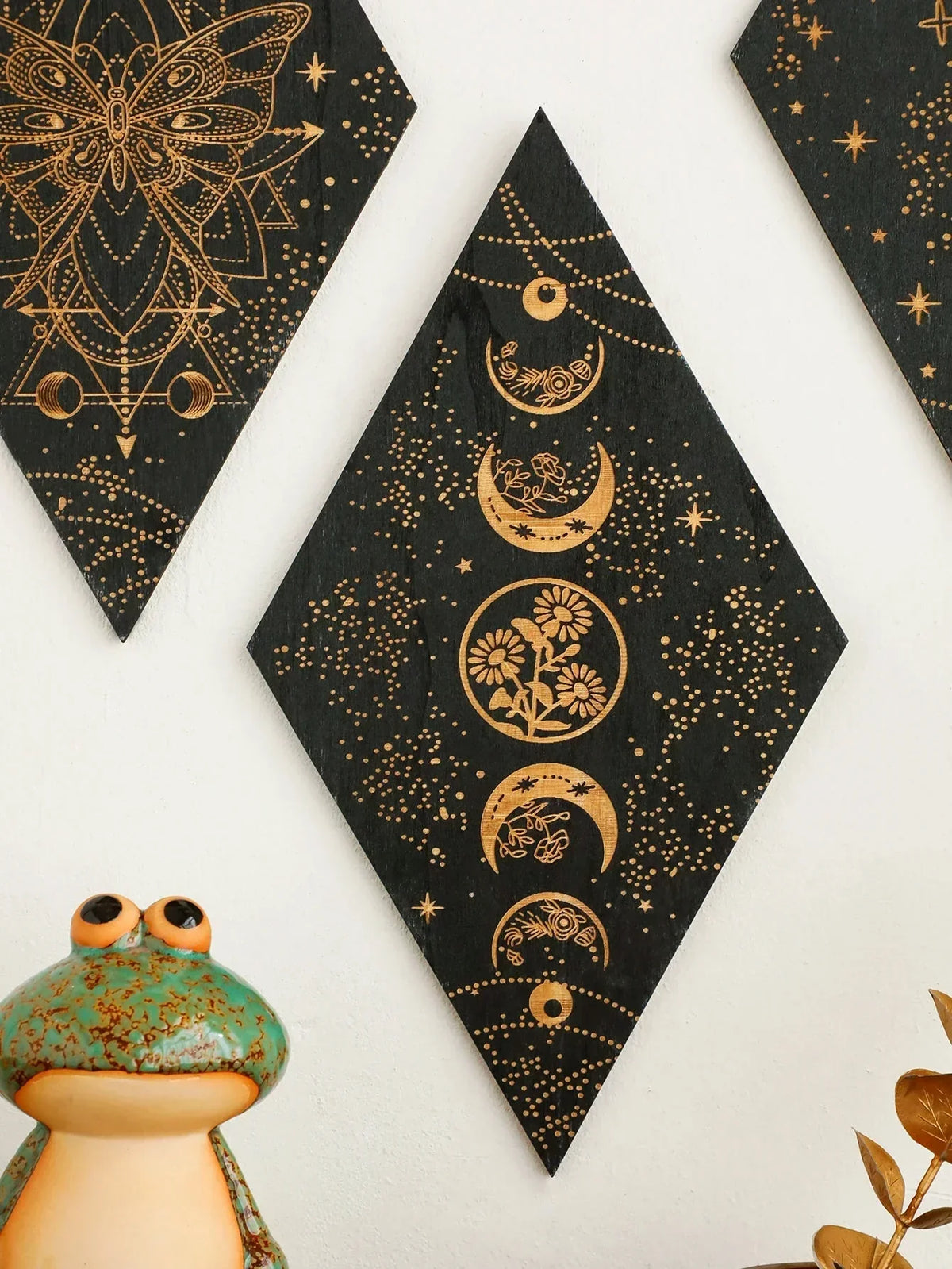 Bohemian Wood Moon Phase Decor Wall Hanging