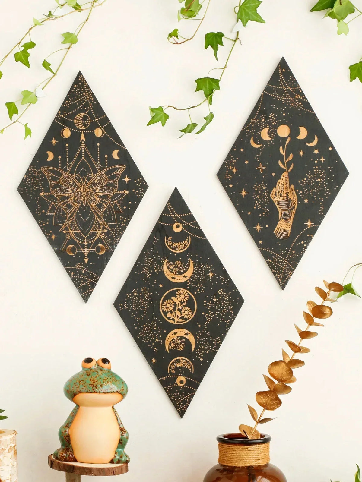 Bohemian Wood Moon Phase Decor Wall Hanging