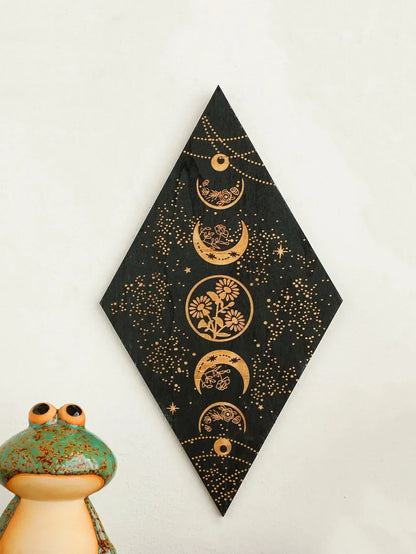 Bohemian Wood Moon Phase Decor Wall Hanging