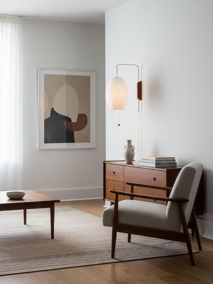 Contemporary Polymer Pull Chain Wall Light 1-Light