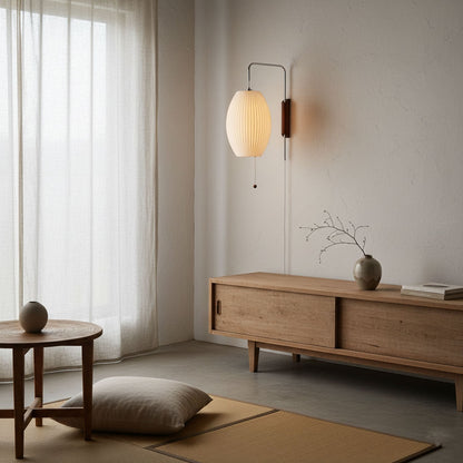 Contemporary Polymer Pull Chain Wall Light 1-Light