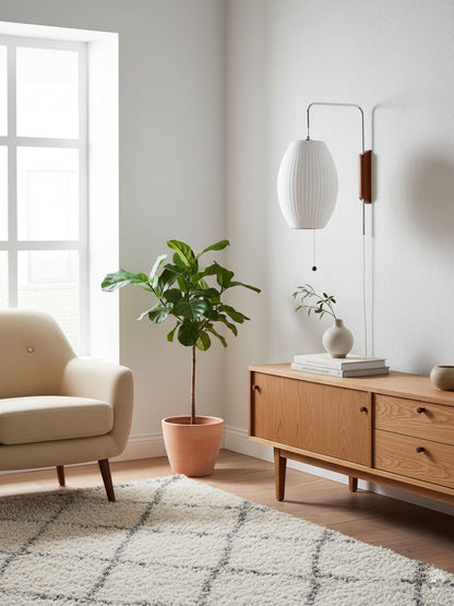Contemporary Polymer Pull Chain Wall Light 1-Light