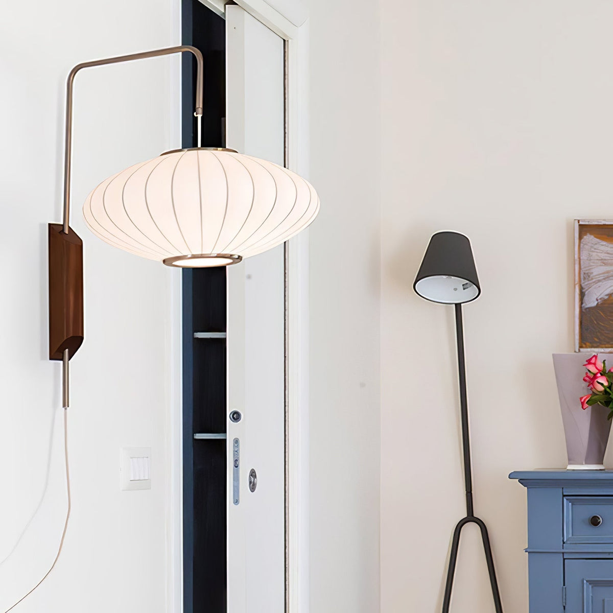 Contemporary Polymer Pull Chain Wall Light 1-Light