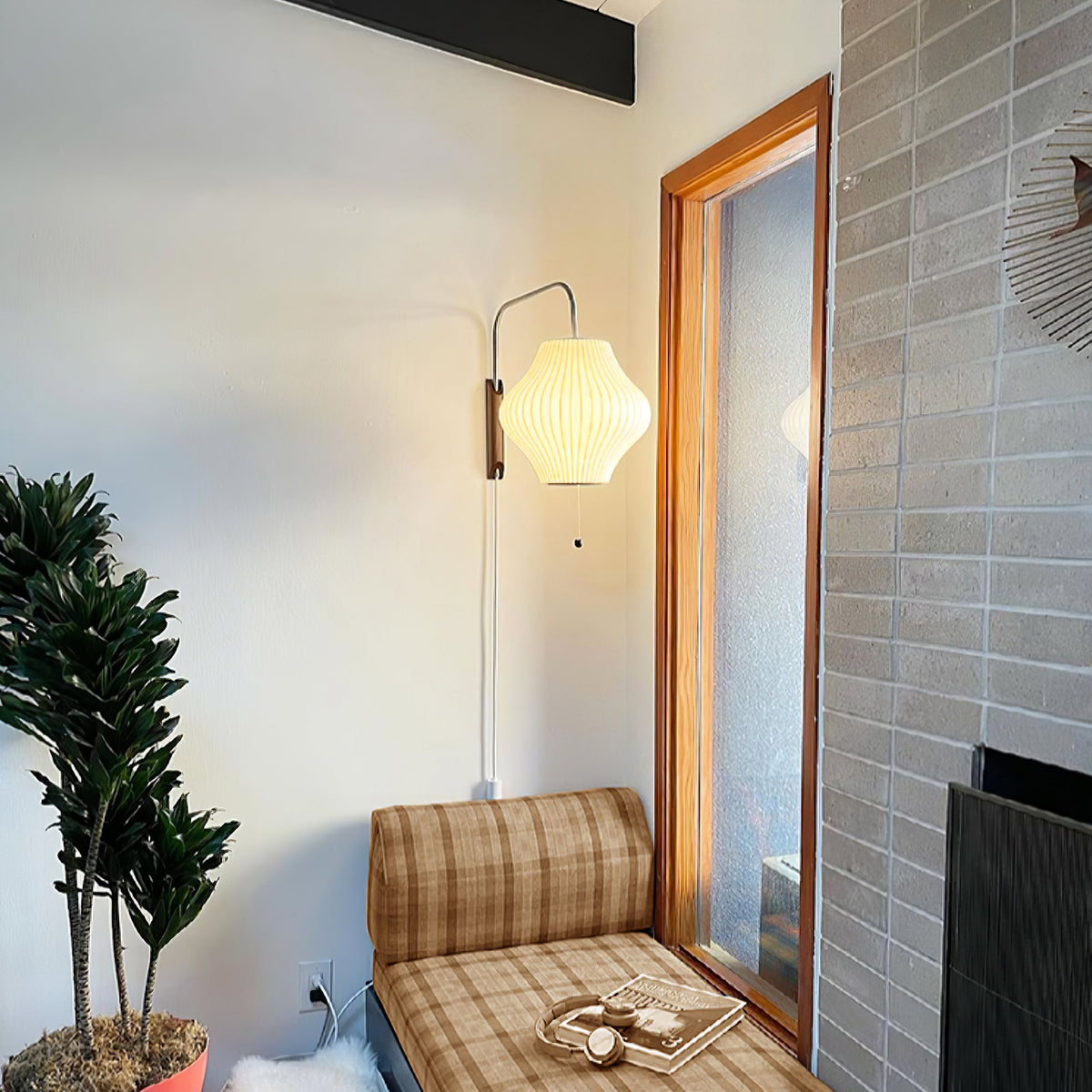 Contemporary Polymer Pull Chain Wall Light 1-Light