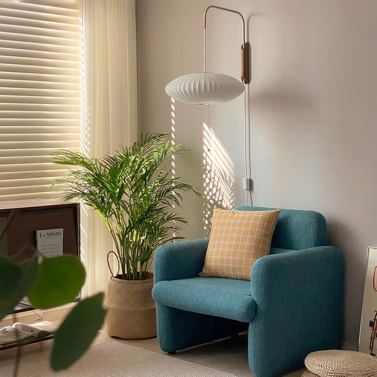 Contemporary Polymer Pull Chain Wall Light 1-Light