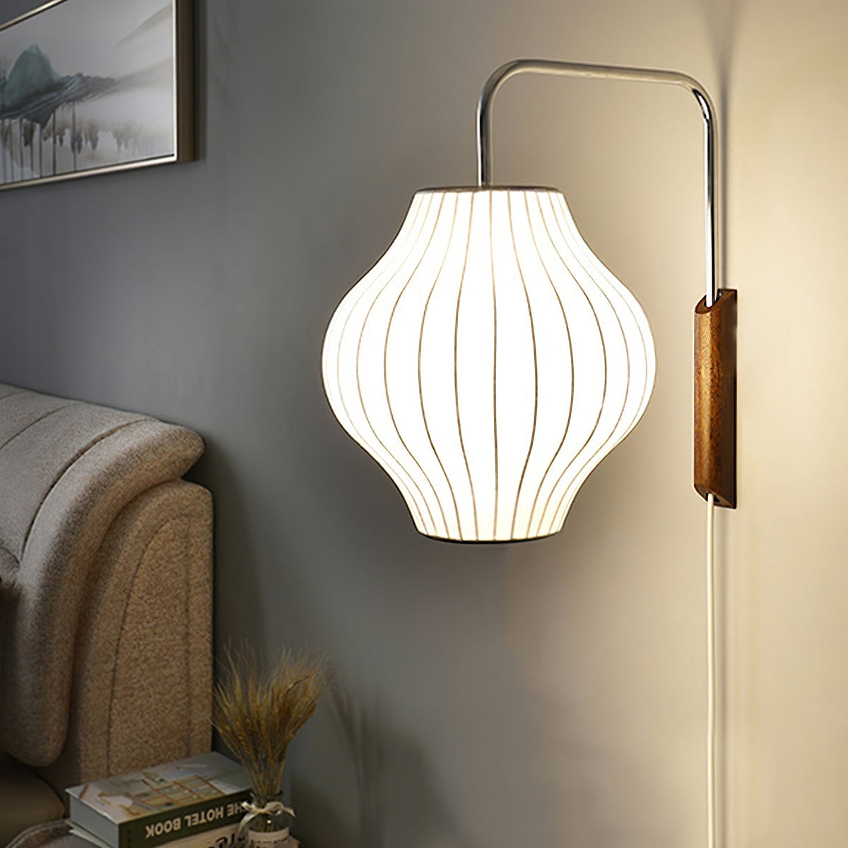 Contemporary Polymer Pull Chain Wall Light 1-Light