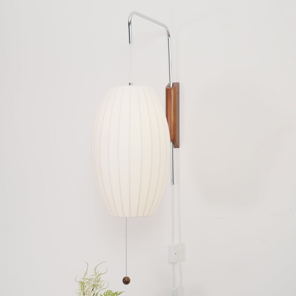 Contemporary Polymer Pull Chain Wall Light 1-Light