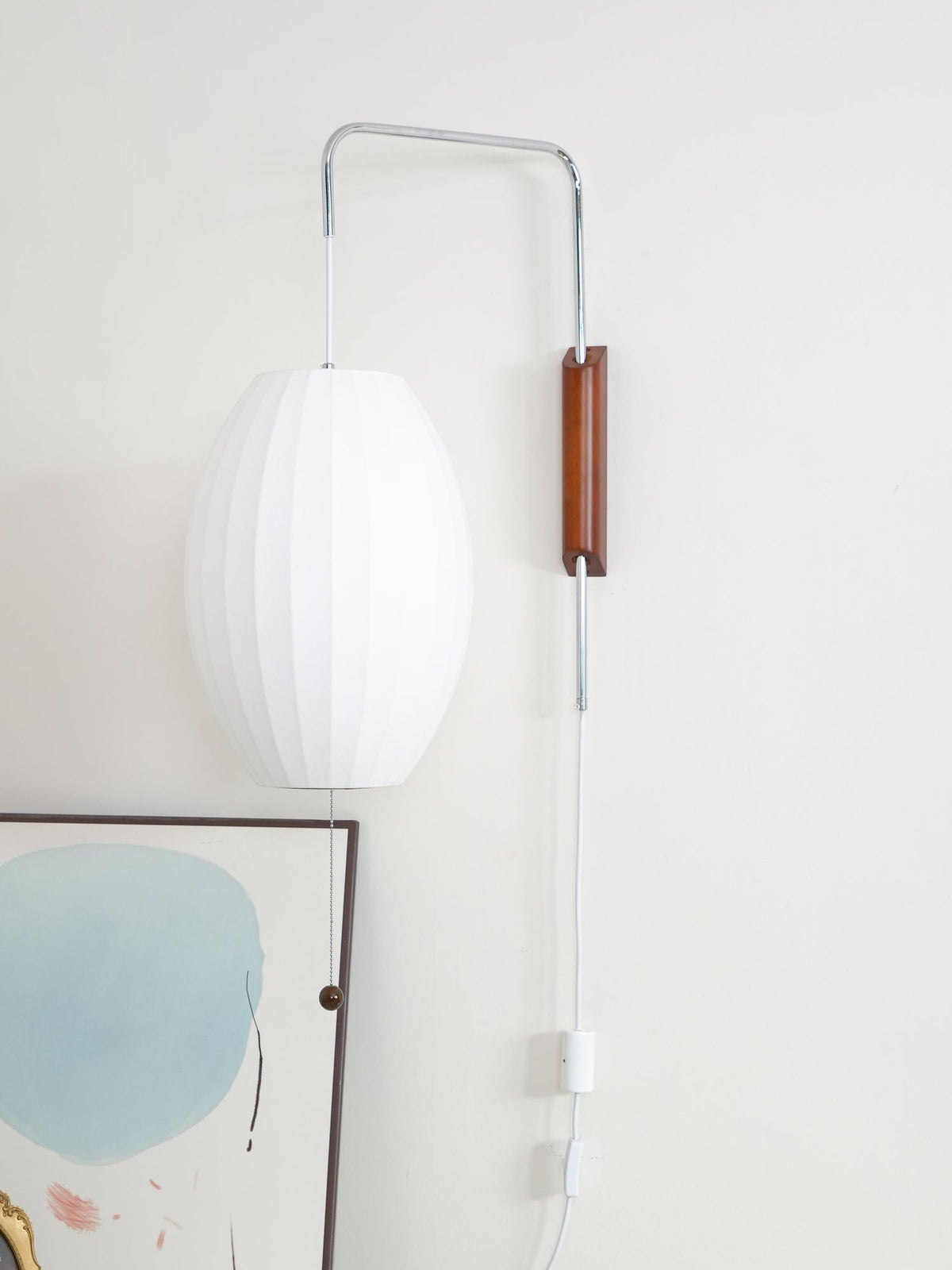 Contemporary Polymer Pull Chain Wall Light 1-Light