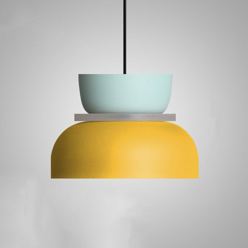 Scandinavian Zinc Alloy Dual-tone Dome Pendant Light LED 1-light