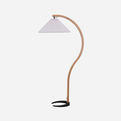 Contemporary Fabric Pleated Shade Floor Lamp 1-Light