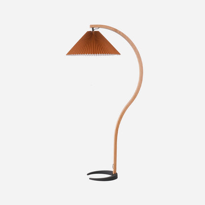 Contemporary Fabric Pleated Shade Floor Lamp 1-Light