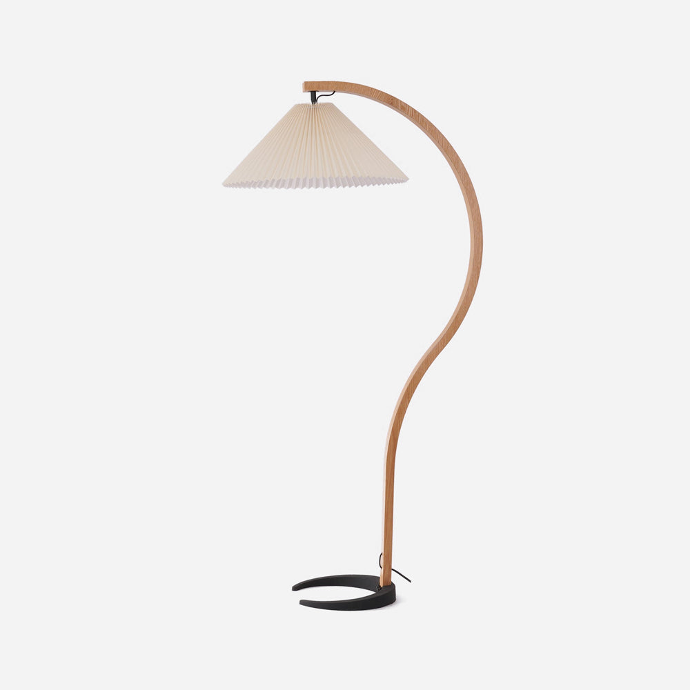 Contemporary Fabric Pleated Shade Floor Lamp 1-Light