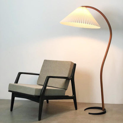 Contemporary Fabric Pleated Shade Floor Lamp 1-Light