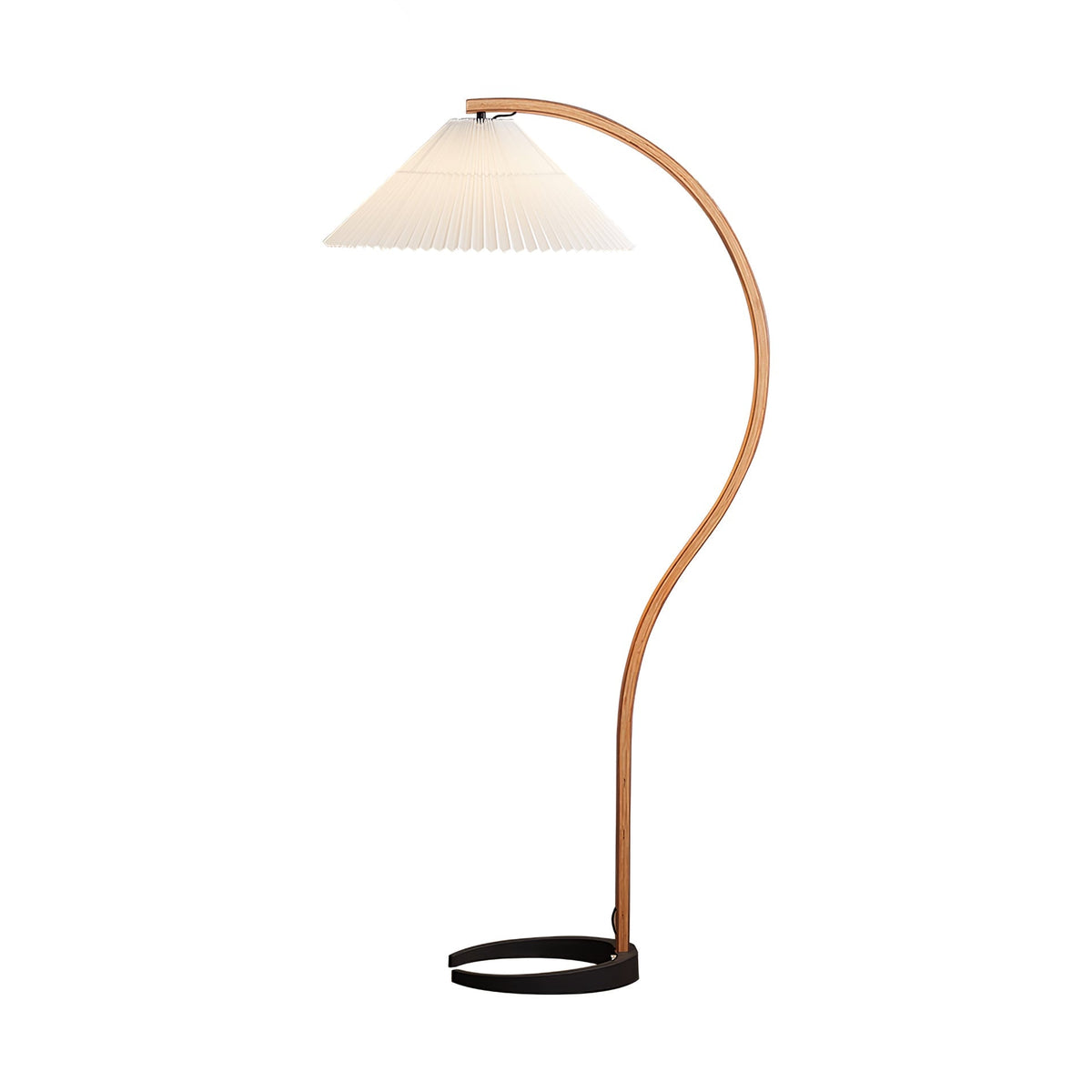 Contemporary Fabric Pleated Shade Floor Lamp 1-Light