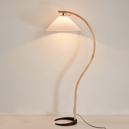 Contemporary Fabric Pleated Shade Floor Lamp 1-Light