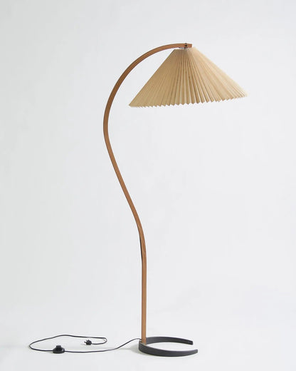 Contemporary Fabric Pleated Shade Floor Lamp 1-Light