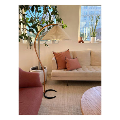 Contemporary Fabric Pleated Shade Floor Lamp 1-Light