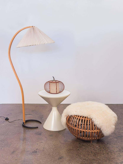 Contemporary Fabric Pleated Shade Floor Lamp 1-Light