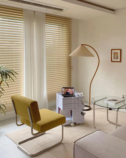 Contemporary Fabric Pleated Shade Floor Lamp 1-Light