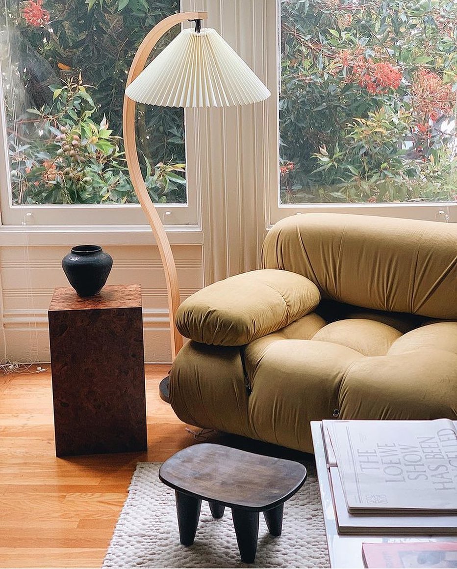 Contemporary Fabric Pleated Shade Floor Lamp 1-Light
