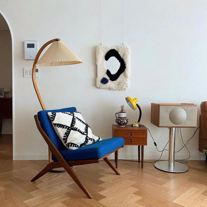Contemporary Fabric Pleated Shade Floor Lamp 1-Light